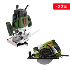 undefined - Combo Ruteadora 1500W 8000-23500Rpm + 6Fresas Bauker + Sierra Circular 7 1/4" 1800 W