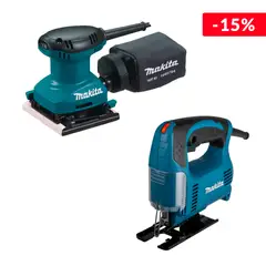 undefined - Combo Sierra Caladora 450W con Maletín + Lijadora de Acabados 4 1/2" 180W